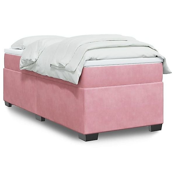 vidaXL Boxspringbett, Boxspringbett mit Matratze Rosa 90x200 cm Samt günstig online kaufen