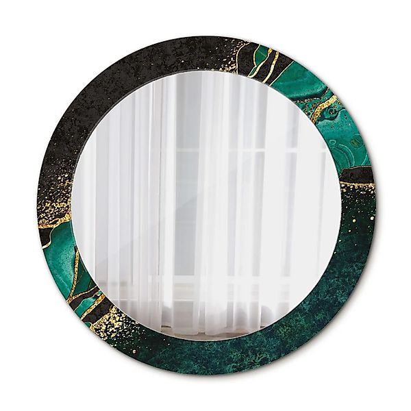 Tulup Bedruckter Spiegel Marmorgrün 70x70 cm Runder Spiegel Bedrucktem Rahm günstig online kaufen