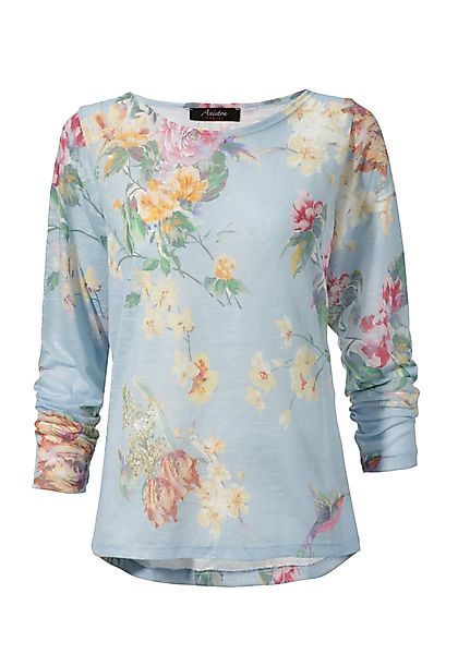 Aniston CASUAL Langarmshirt mit großflächigem Blumendruck günstig online kaufen