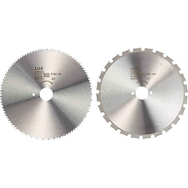 LUX-TOOLS Kreissägeblatt-Set Holz Ø 210 mm 2-teilig günstig online kaufen