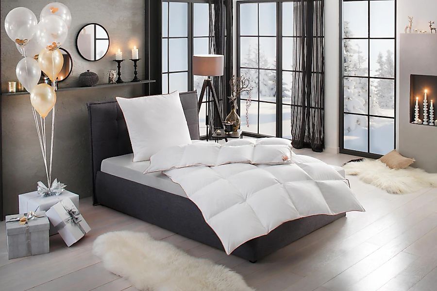 RIBECO Daunenbettdecke + Kopfkissen "Ella" zum Top-Preis günstig online kaufen