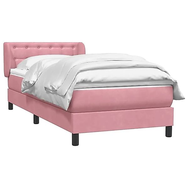 vidaXL Boxspringbett mit Matratze Rosa 90x220 cm Samt 3317894 günstig online kaufen