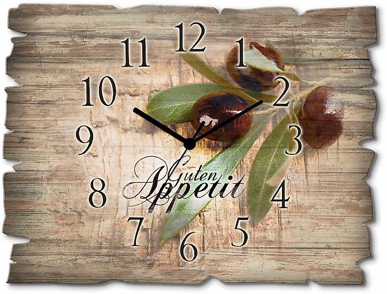 Artland Wanduhr "Oliven Guten Appetit", wahlweise mit Quarz- oder Funkuhrwe günstig online kaufen