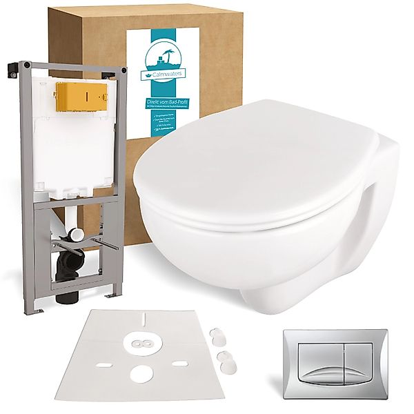 Calmwaters Hänge WC Premium Spülrandlos Set WC-Sitz Schallschutz Vorwandele günstig online kaufen