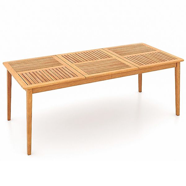 COSTWAY Gartentisch, mit Schirmloch, Akazienholz, 200x90cm, günstig online kaufen