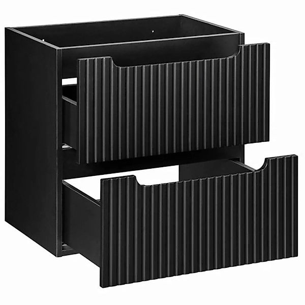 Lomadox Waschbeckenschrank NEWPORT-56-BLACK 60cm Badmöbel 2 Auszüge schwarz günstig online kaufen