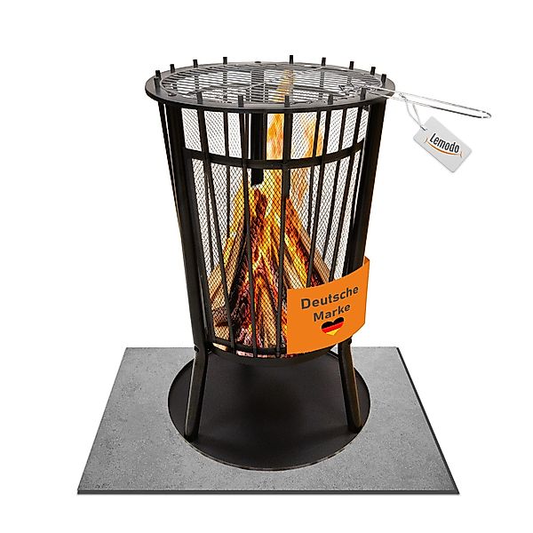 Lemodo Feuerkorb mit Grillgitter, Robuste Feuerschale günstig online kaufen