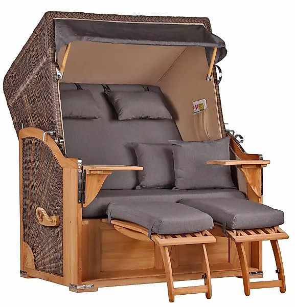 Strandkorb Spiekeroog Teak PE grey Dessin 551 günstig online kaufen