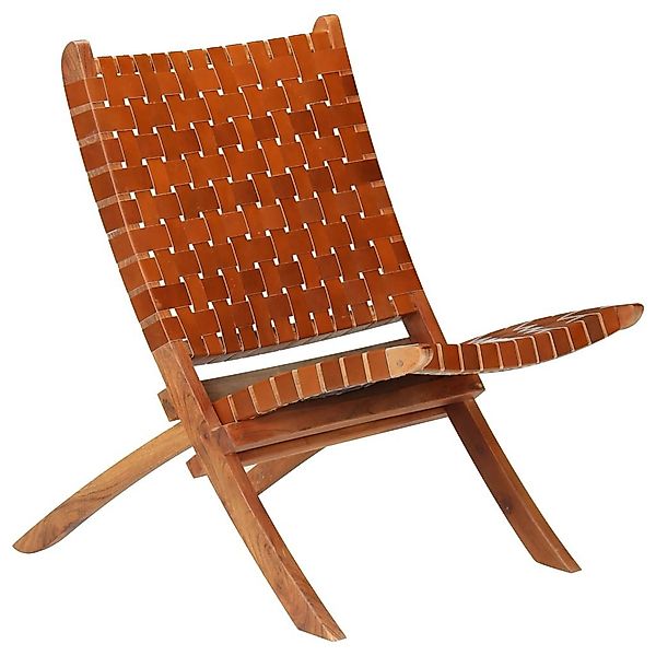 vidaXL Hocker Relaxstuhl Klappbar Kreuzstreifen Braun günstig online kaufen