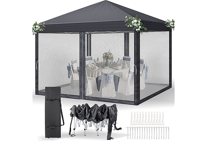 LALAHO Faltpavillon Partyzelt Pop Up Pavillon 3x3m, mit 4 Netzvorhängen, UV günstig online kaufen