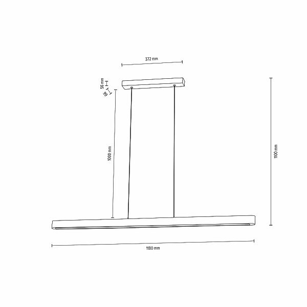 Envostar Lineo LED-Hängeleuchte Kiefer grau 118cm günstig online kaufen