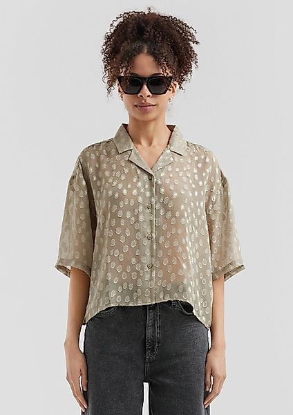 QS Kurzarmbluse Bluse Verkürzte leicht transparente günstig online kaufen
