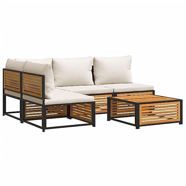 vidaXL Gartenlounge-Set 5-tlg. Garten-Sofagarnitur mit Kissen günstig online kaufen