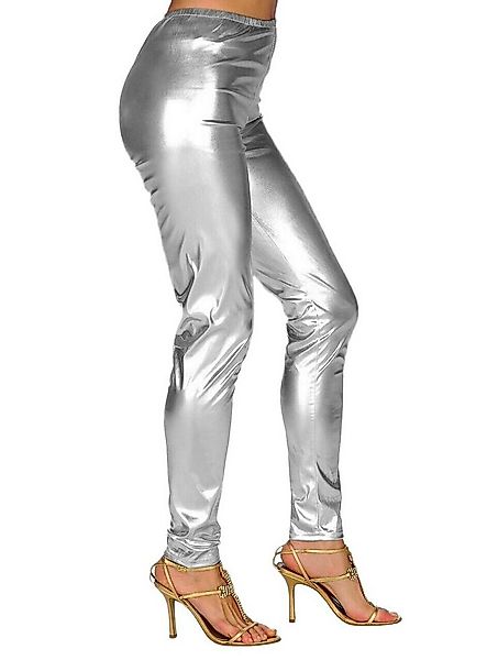 Metamorph Kostüm Leggings silber-metallic, Hautenge Hose für Disco Dancer i günstig online kaufen