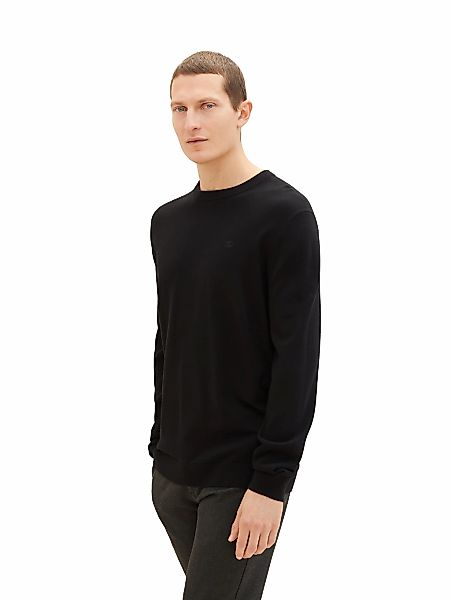 Tom Tailor Herren Rundhals Pullover BASIC CREWNECK KNIT - Relaxed Fit günstig online kaufen