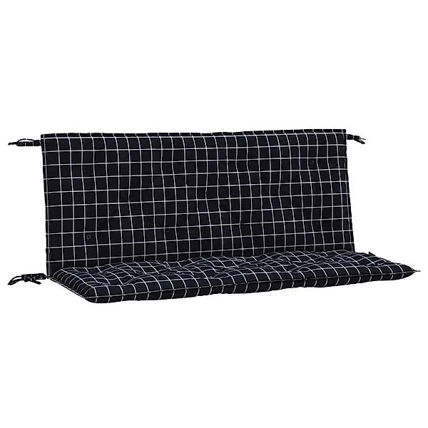 vidaXL Gartenbank-Auflagen 2 Stk Schwarz Karomuster 120x50x7 cm Stoff 36169 günstig online kaufen