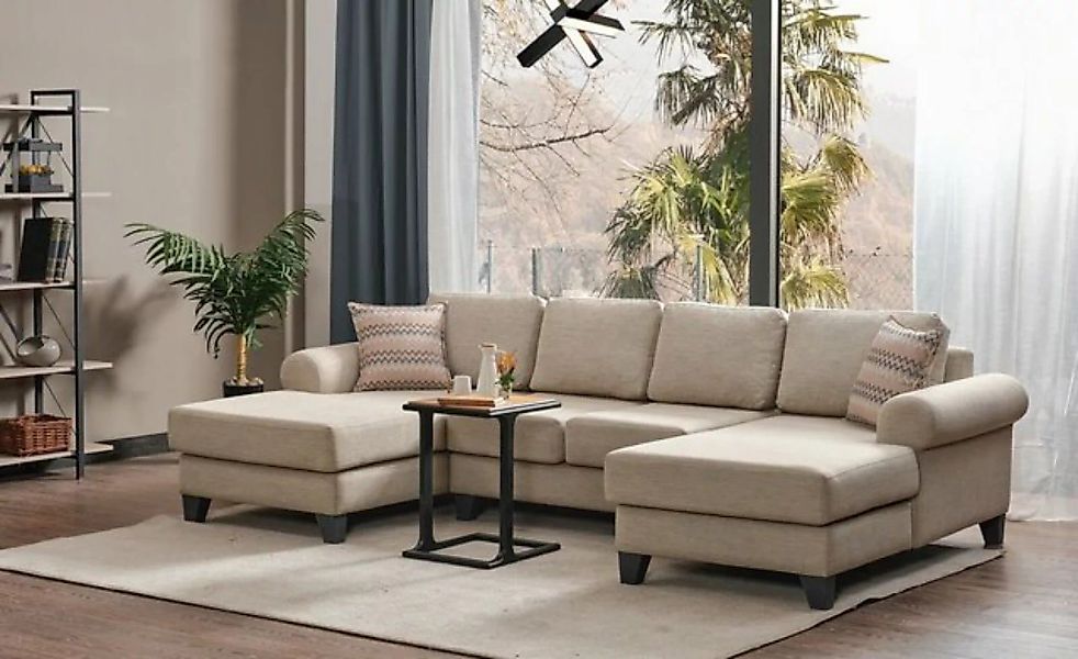 JVmoebel Ecksofa Wohnlandschaft Ecksofa U-Form Couch Sitz Polster Sofa Luxu günstig online kaufen