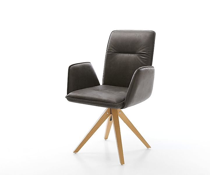 Esszimmerstuhl Vinja-Flex Mikrofaser Anthrazit Vintage Holzgestell kantig N günstig online kaufen