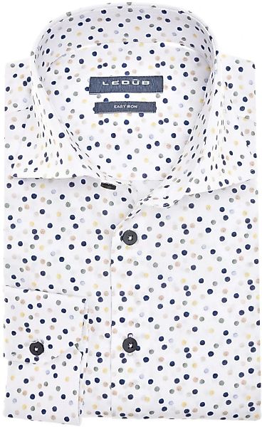 Ledub Hemd Weiß Punkte - Größe 45 günstig online kaufen