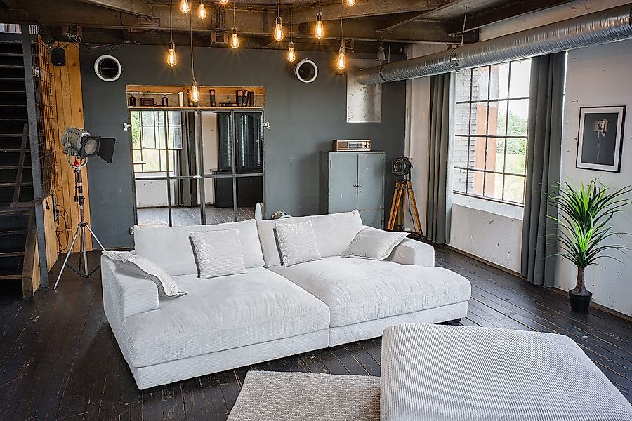 KAWOLA Big-Sofa MADELINE, Couch mit Hocker günstig online kaufen