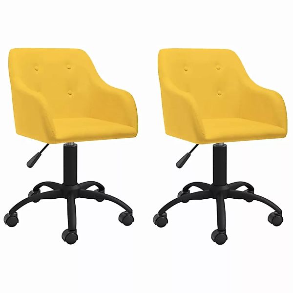 Esszimmerstühle 2 Stk. Drehbar Gelb Stoff günstig online kaufen