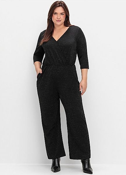 Sheego Jumpsuit Overall 3/4-Arm Innenbeinlänge ca. 79 cm günstig online kaufen
