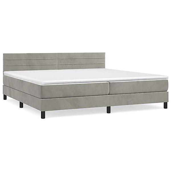 vidaXL Boxspringbett mit Matratze Hellgrau 200x200 cm Samt1396584 günstig online kaufen
