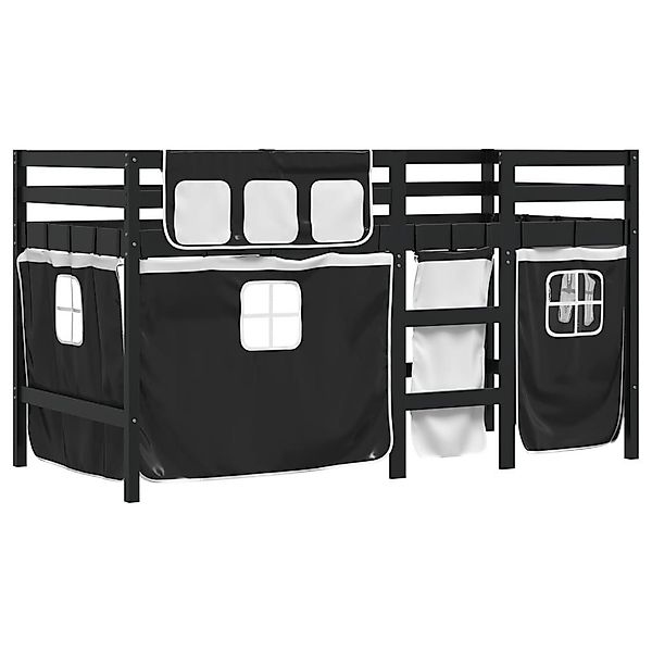vidaXL Bett Kinderhochbett mit Vorhängen Weiß günstig online kaufen
