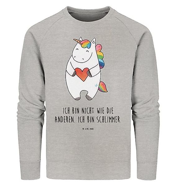 Mr. & Mrs. Panda Longpullover Einhorn Herz Größe S - Heather Grey - Geschen günstig online kaufen