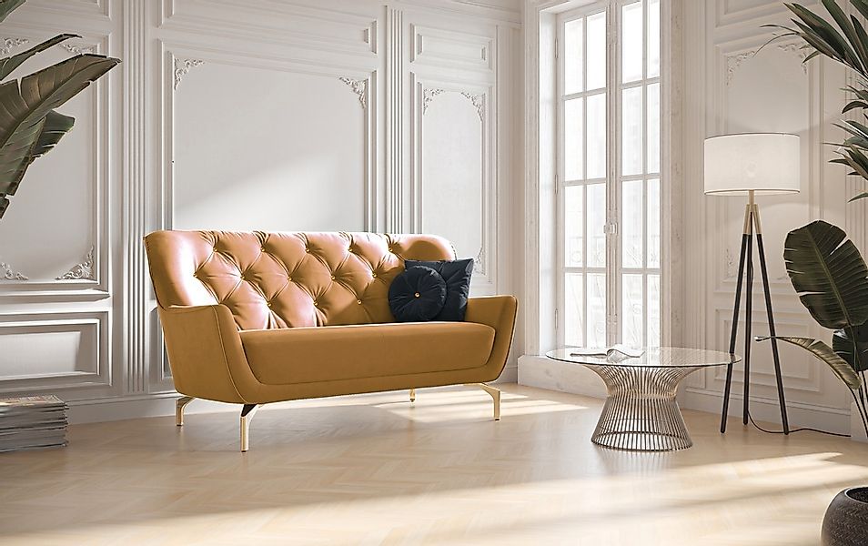 sit&more 2-Sitzer "Orient 3", inkl. 2 Zierkissen mit Strass-Stein, goldfarb günstig online kaufen