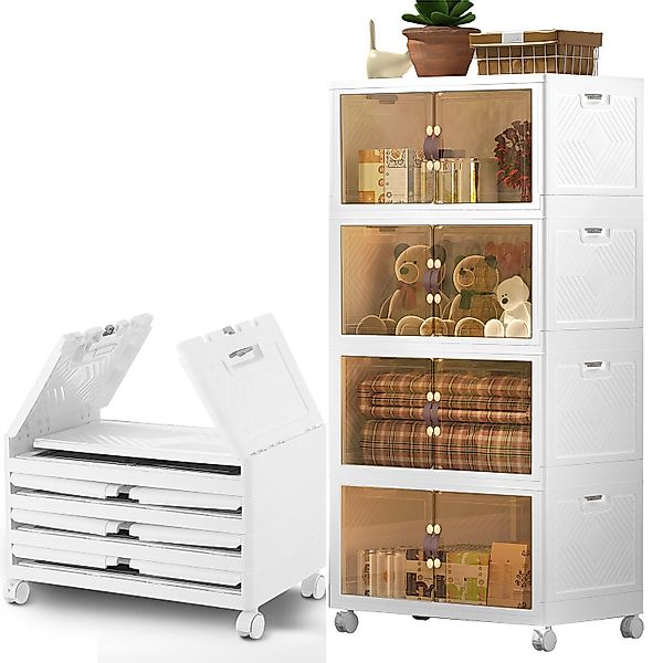 LOVONLIVE Aufbewahrungsbox Multifunktionsschrank, faltbarer Lagerschrank, 4 günstig online kaufen