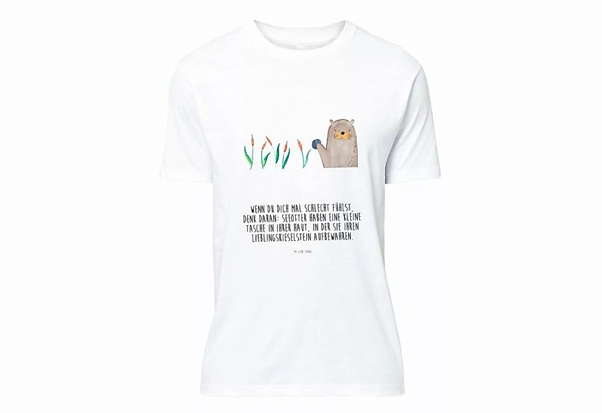 Mr. & Mrs. Panda T-Shirt Otter mit Stein - Weiß - Geschenk, Tshirt, Jubiläu günstig online kaufen