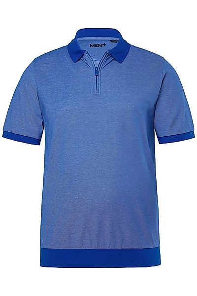 Men Plus Poloshirt Poloshirt Bauchfit Pikee Zipper Halbarm günstig online kaufen