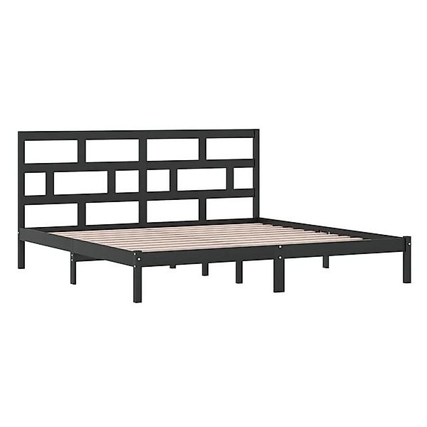 vidaXL Bettgestell Massivholzbett Schwarz Kiefer 200x200 cm Doppelbett Bett günstig online kaufen