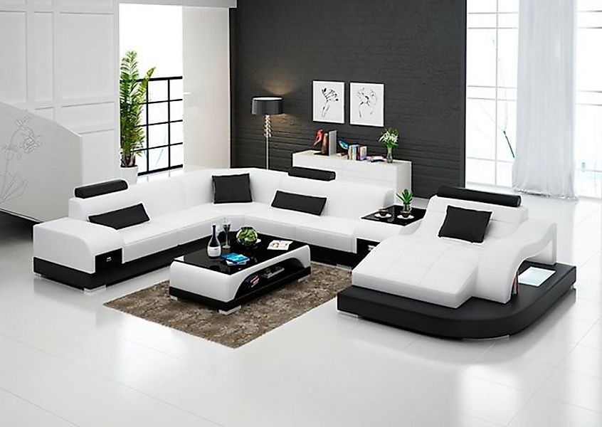 JVmoebel Ecksofa Leder Eck Sofa Eck Wohnlandschaft Garnitur Couch Sofas UFo günstig online kaufen