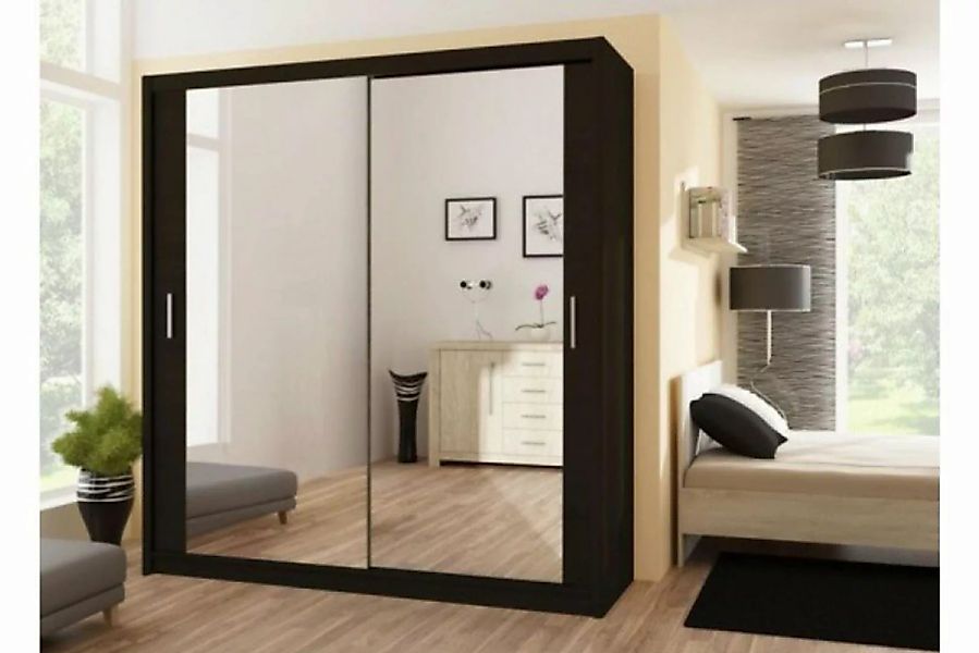 Beautysofa Kleiderschrank Modern Kleiderschrank mit Spiegel PARIS 160 cm Si günstig online kaufen