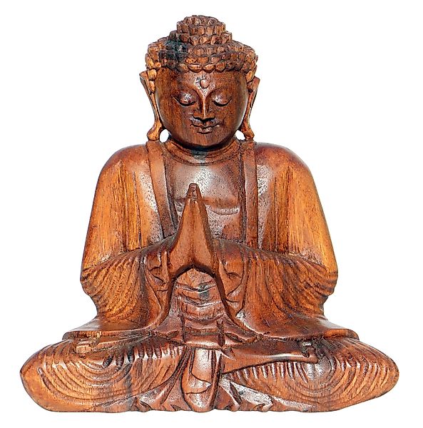 Wogeka Buddhafigur Meditation Gebet Buddha Holz-Figur günstig online kaufen