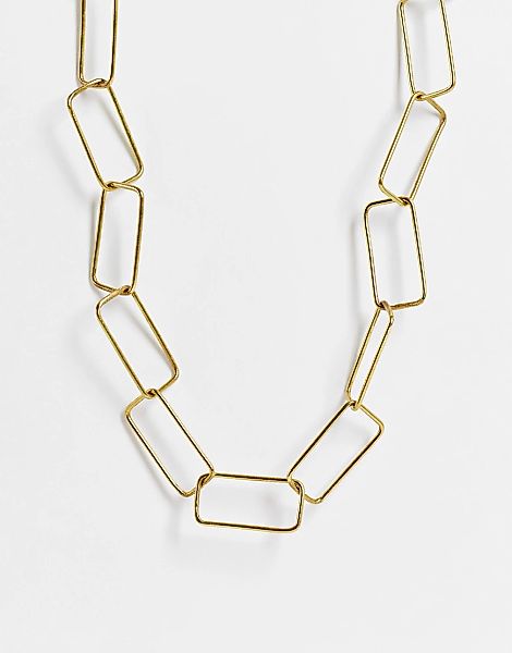 People Tree – Handgefertigte, rechteckige Halskette aus Goldmessing-Kupfer günstig online kaufen