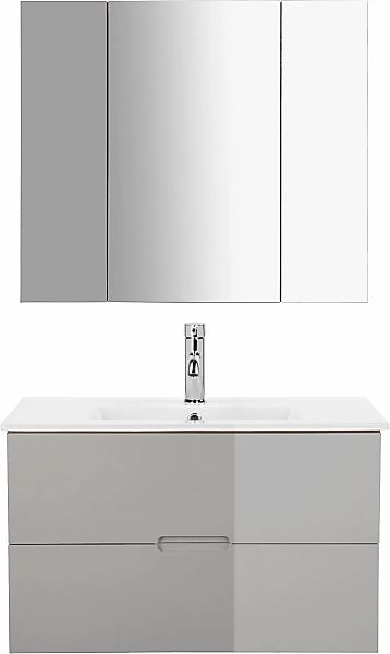 welltime Badmöbel-Set "Lund Badmöbel Set Badschrank Badezimmerset" 3 Stk. t günstig online kaufen