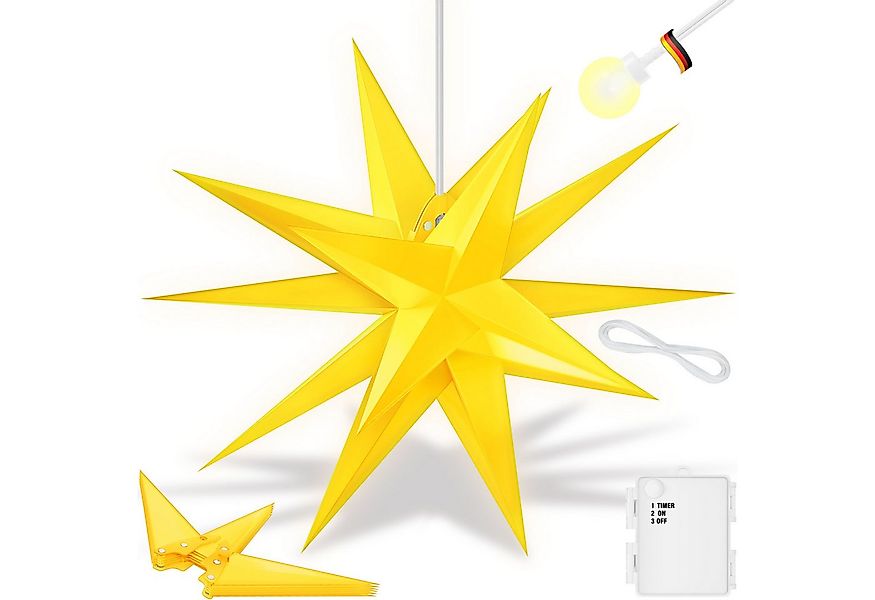 KESSER Weihnachtsfigur, Leuchtstern 3D, LED Weihnachtsstern mit Timer Innen günstig online kaufen