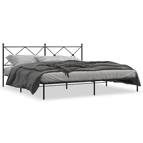 vidaXL Bettgestell mit Kopfteil Metall Schwarz 193x203 cm 376508 günstig online kaufen