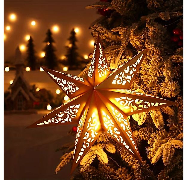 Montegoni Lichterkette Weihnachtsstern Papierstern 45 cm mit LED – Weihnach günstig online kaufen