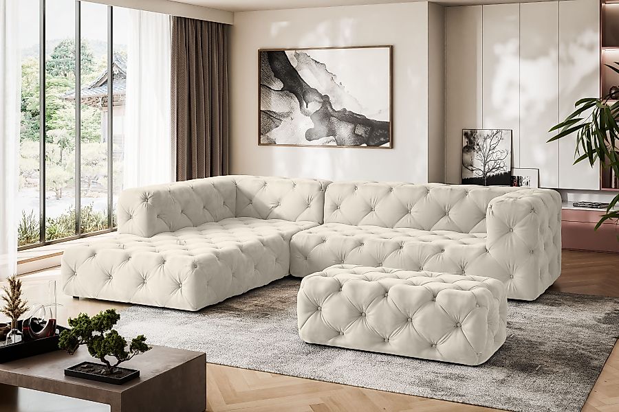 Home affaire Ecksofa "FOLLINA" L-Form, mit klassischer Chesterfield-Knopfhe günstig online kaufen
