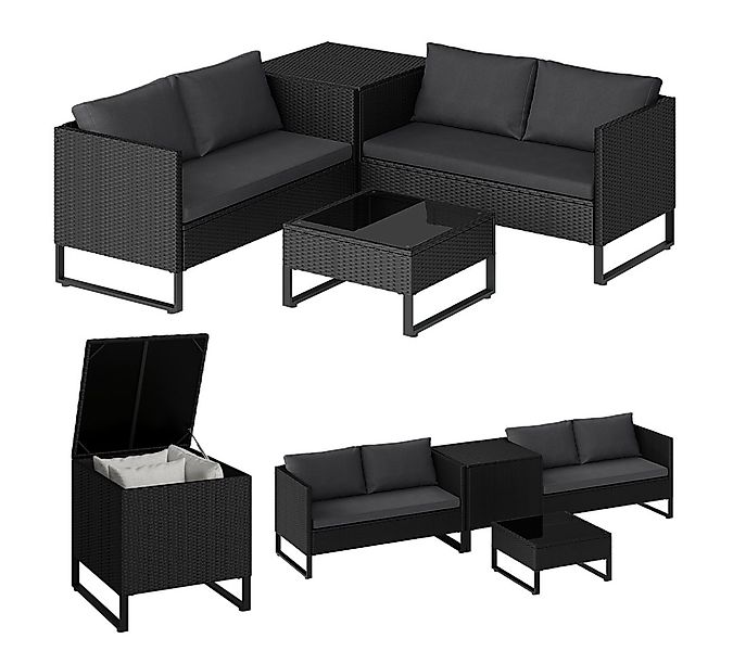 STEELSØN Gartenlounge-Set Alniyat, (Polyrattan-Metall Sitzgruppe, 2 Sofa, T günstig online kaufen