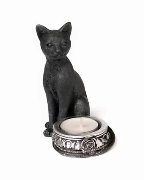 Teelichthalter mit Schwarzer Hexen Katze Dekofiguren schwarz günstig online kaufen