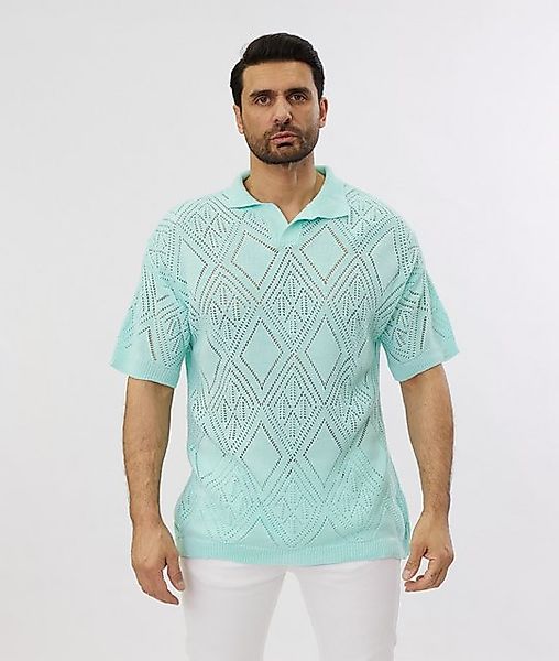 Denim House Poloshirt Lässiges Herren Oversized Sommer Feinstrick Poloshirt günstig online kaufen