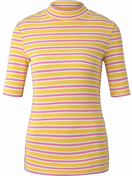 Tom Tailor Denim Damen T-Shirt mit Streifen und Stehkragen günstig online kaufen