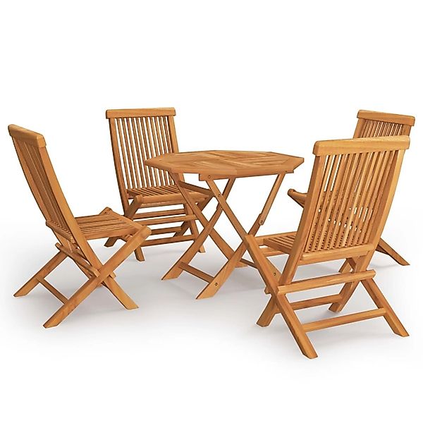 5-tlg. Garten-essgruppe Massivholz Teak günstig online kaufen