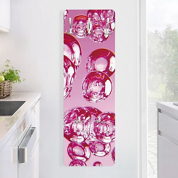 Wandgarderobe Holzpaneel Muster & Textur Pink Bubbles günstig online kaufen