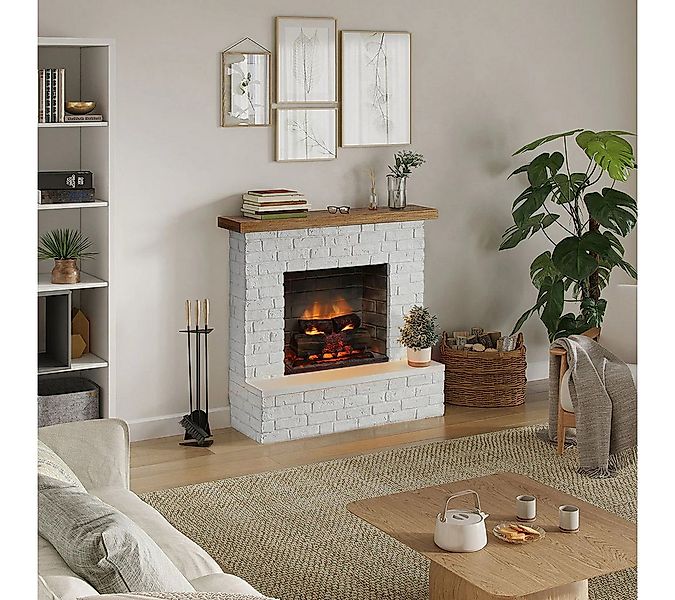 TAGU Elektrokamin Elektrokamin ROLF Backstein weiß neuesten Technik 3D Flam günstig online kaufen